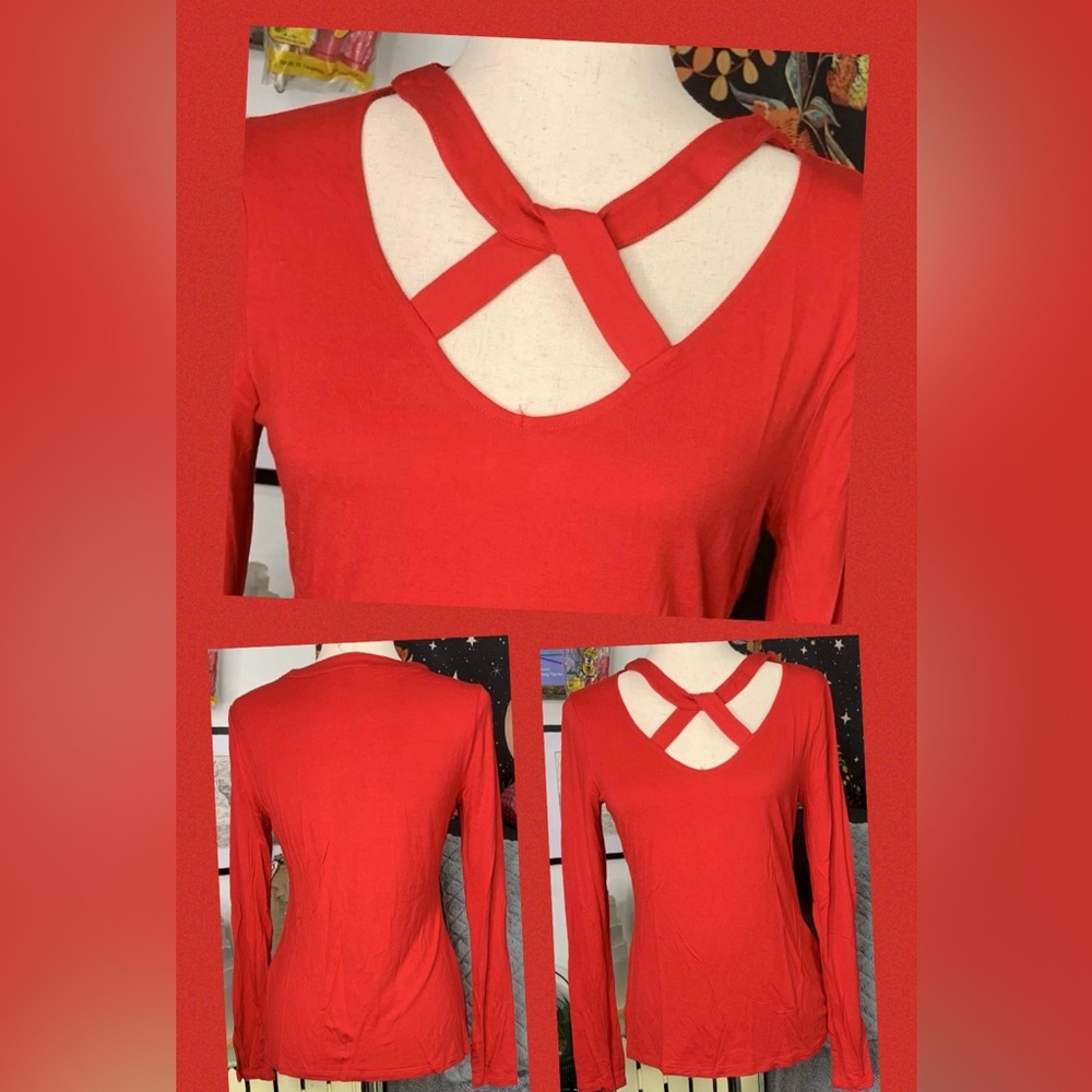 3/$20 INC Int'I Concepts Women's
Long Sleeve Shirt Criss Cross Neckline SMALL